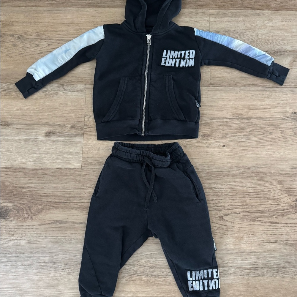 nununu Black and Blue Kids Jogger Set